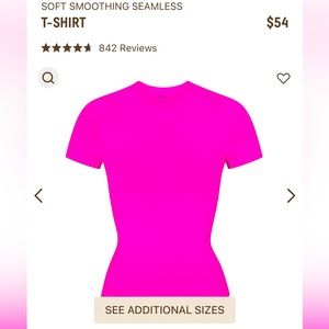 SOFT SMOOTHING SEAMLESS TSHIRT - SKIMS - SMALL - TWO MARBLE AND ONE FUSCHIA NWT